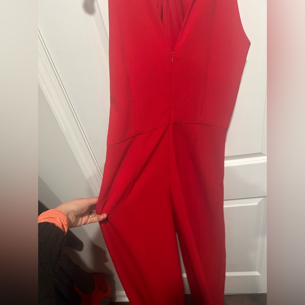 Roz & Ali Red Halter Top Jumpsuit Sz 10 - Picture 4 of 5